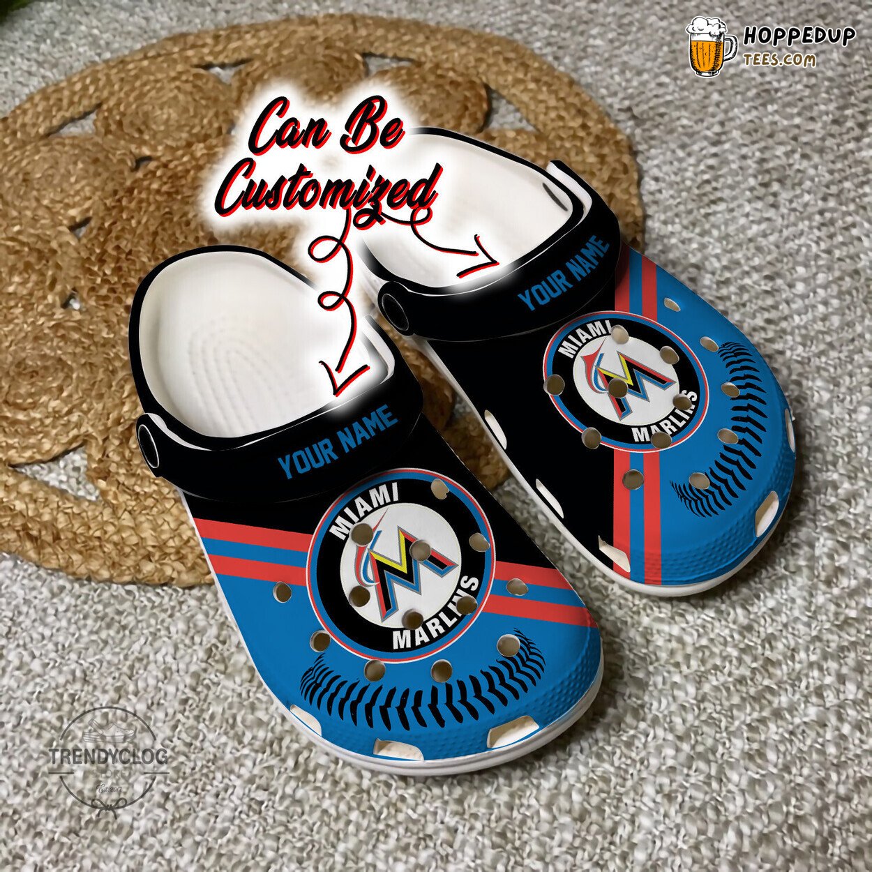 MMarlins Baseball Personalized Logo Team Stylish Clog Shoes