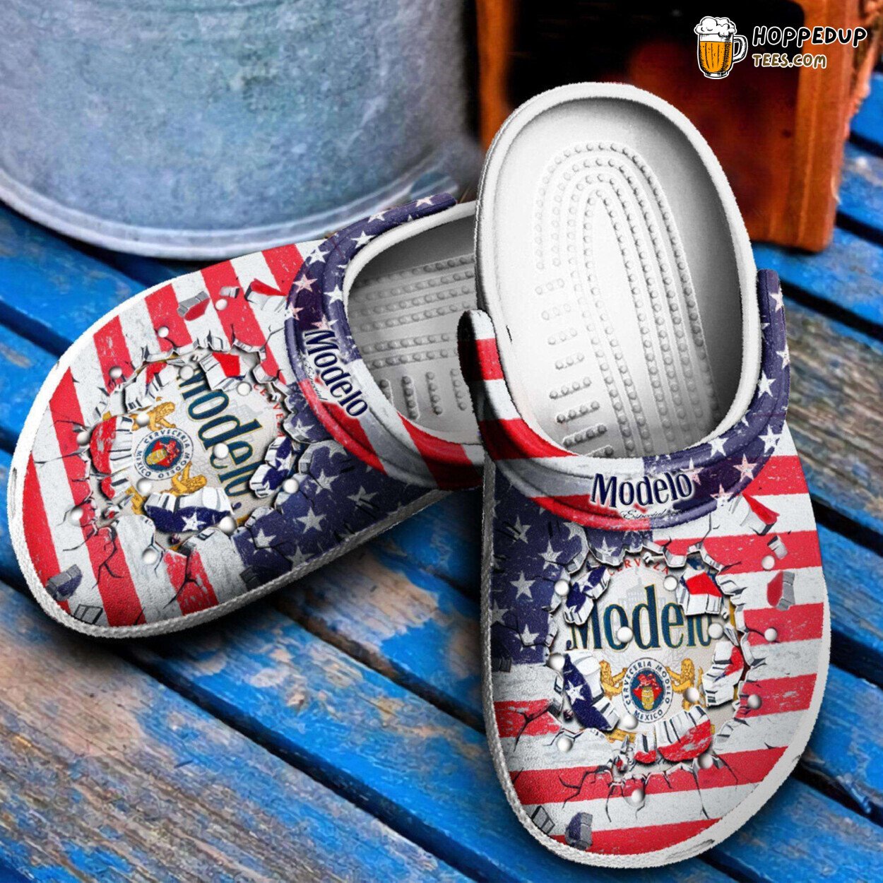 Modelo American Flag Themed Comfortable Clog Shoes Footwear