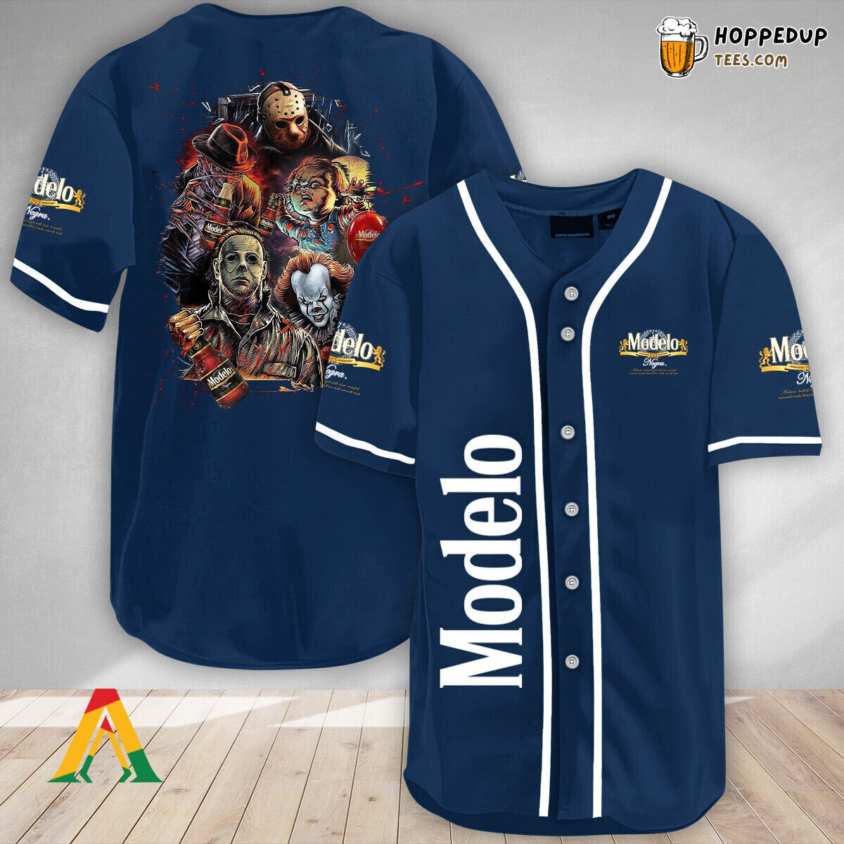 Modelo Beer Halloween Horror Characters Unique Baseball Jersey Design