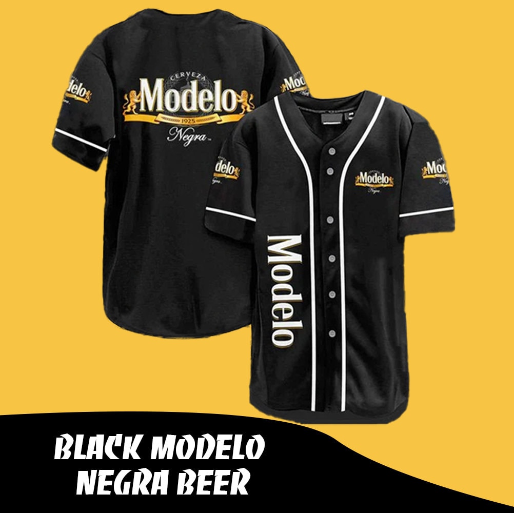 Modelo Negra Beer Themed Black Baseball Jersey HU