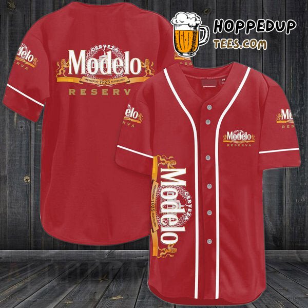 Modelo Reserva Tequila Red Theme Baseball Jersey Distinct Design Style
