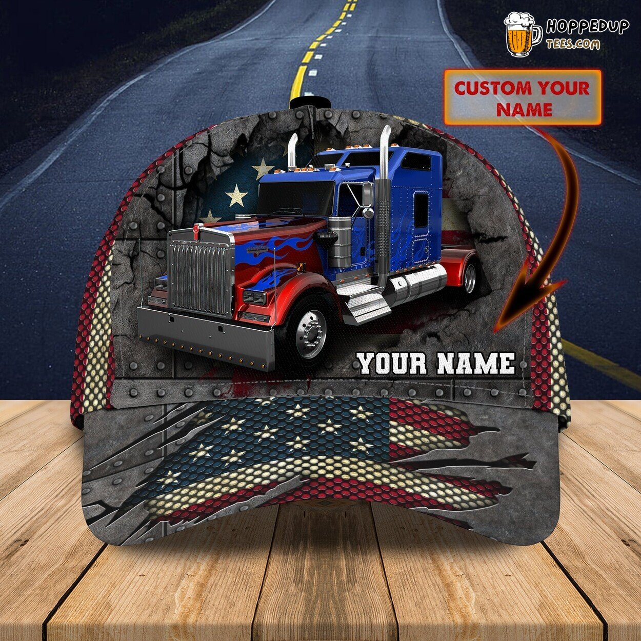 Modern Trucker Design 3D Classic Cap Personalized Name Unique Look