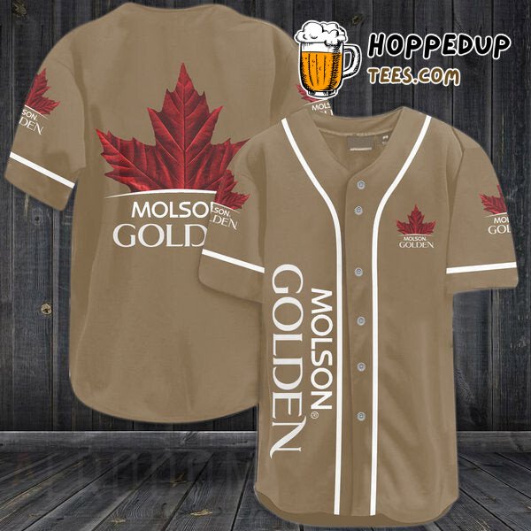 Molson Golden Beer Vintage Themed Baseball Jersey Unique Distinctive Design