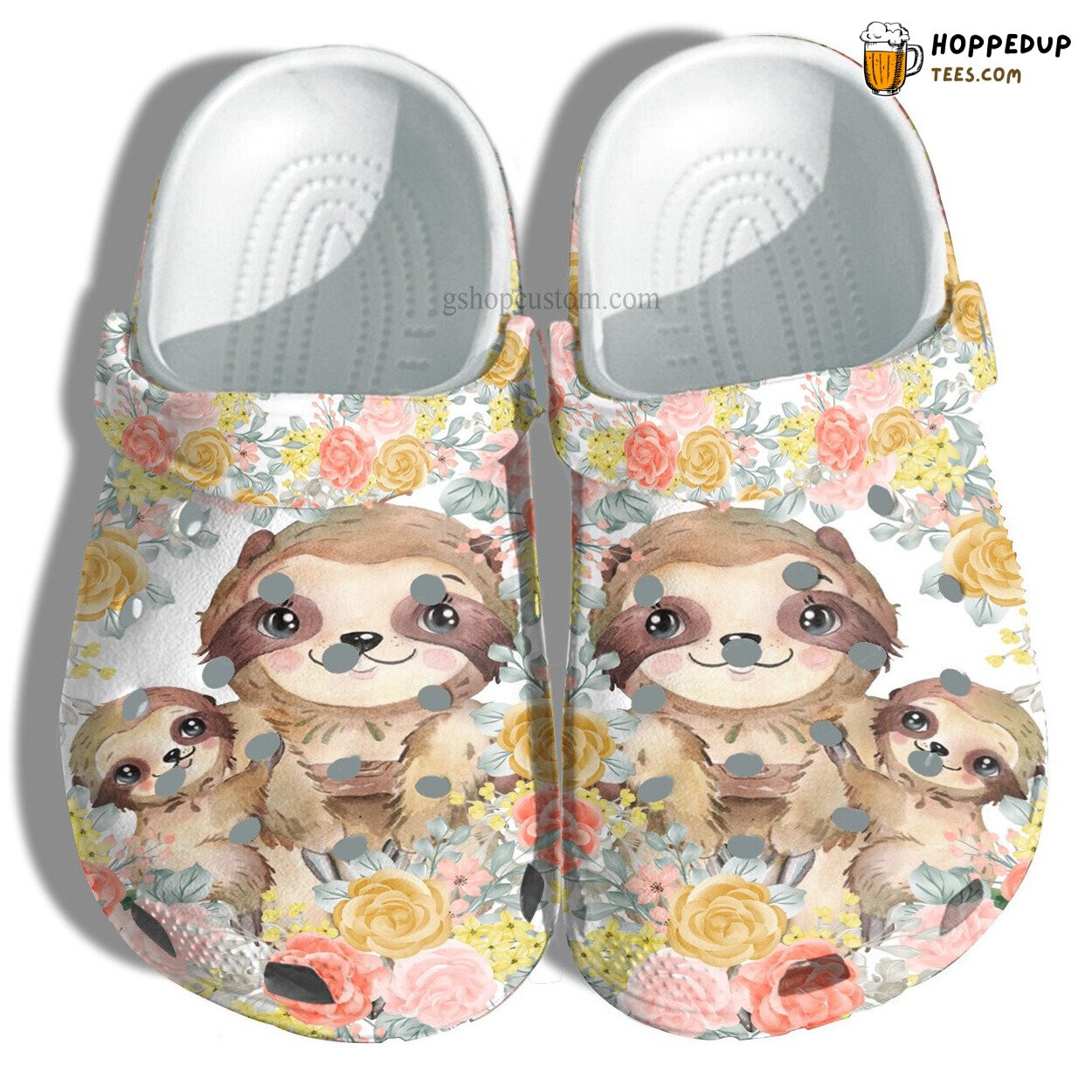 Mom Sloth Baby Flower Themed Grandma Mother Day Gift Clogs
