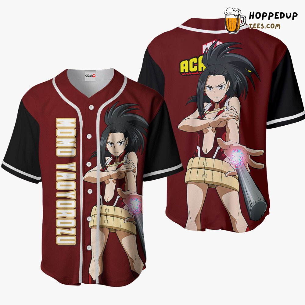 Momo Yaoyorozu Unique Style Anime Baseball Jersey Distinctive Design Momo Yaoyorozu Unique Style Anime Baseball Jersey Distinctive Design