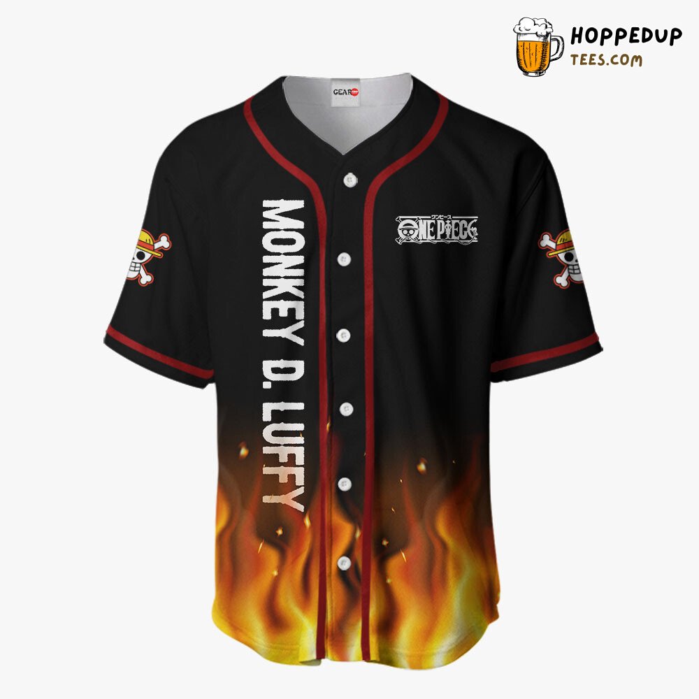 Monkey D Luffy OP Anime Gear Design Baseball Jersey Distinctive Edition