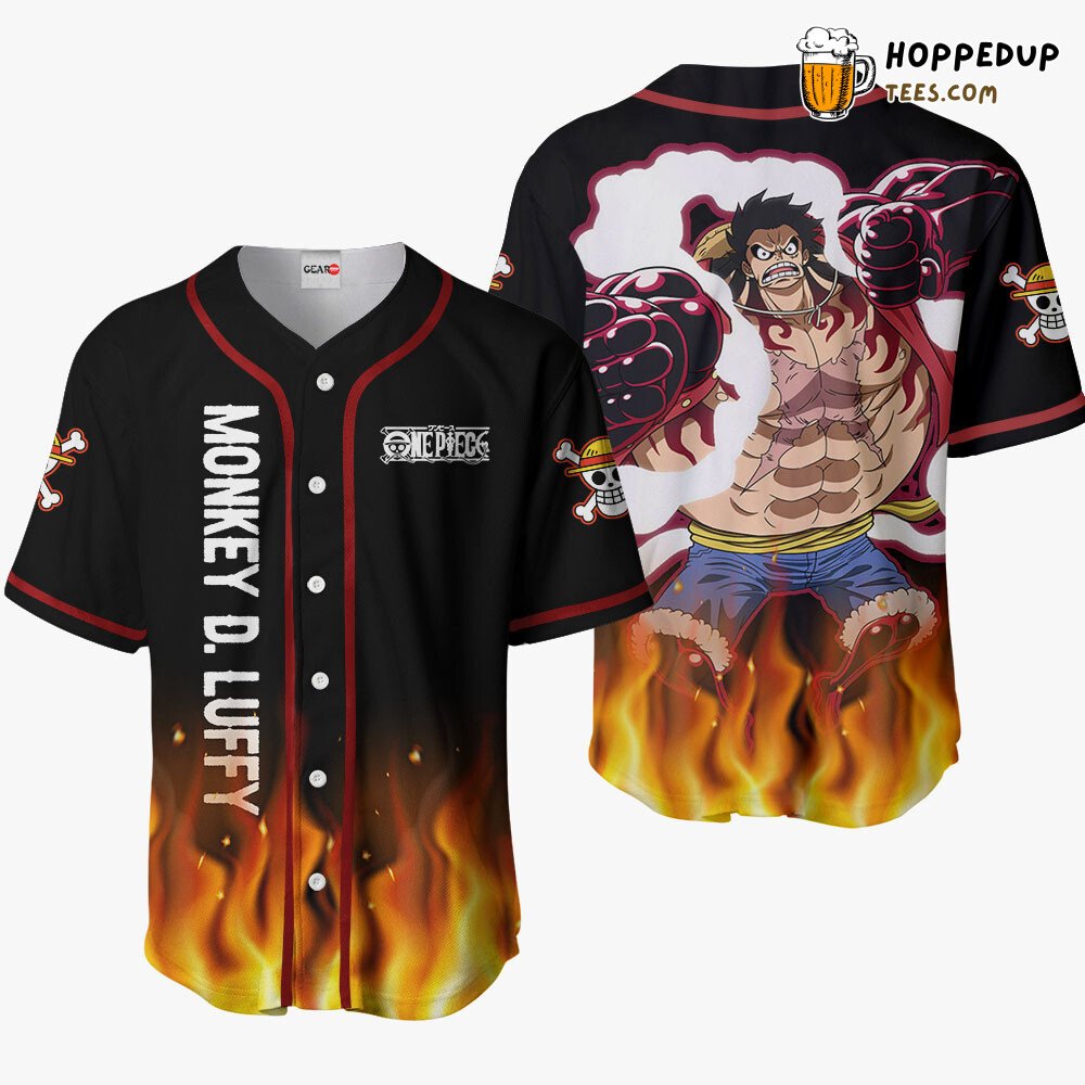 Monkey D Luffy OP Anime Gear Design Baseball Jersey Distinctive Edition