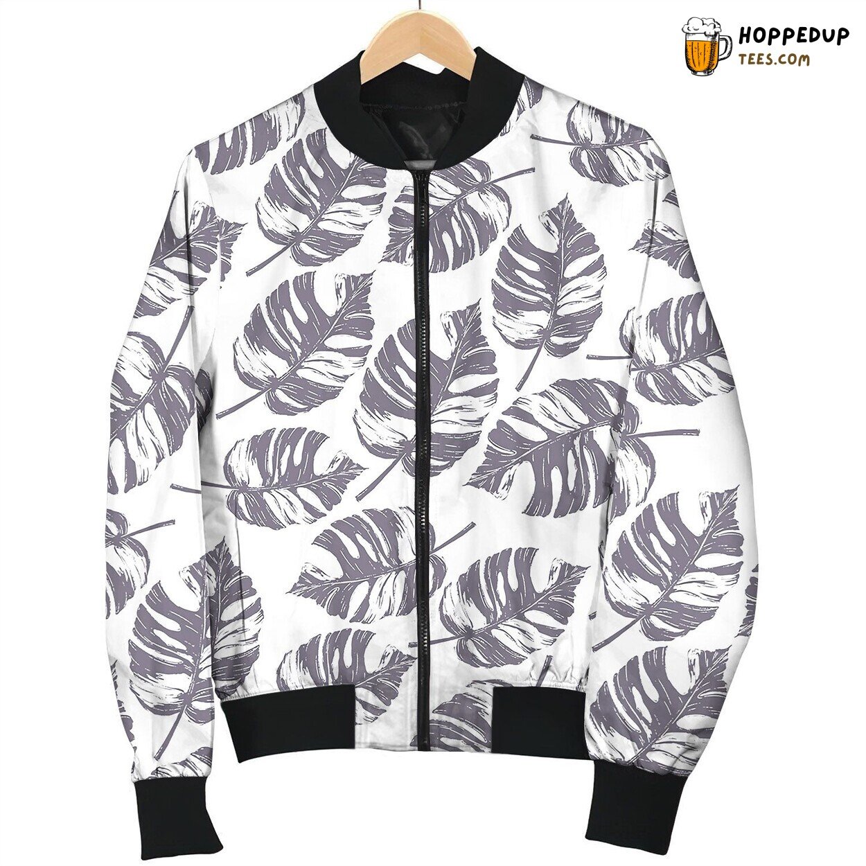 Monstera Tropical Leaf Bomber Jacket