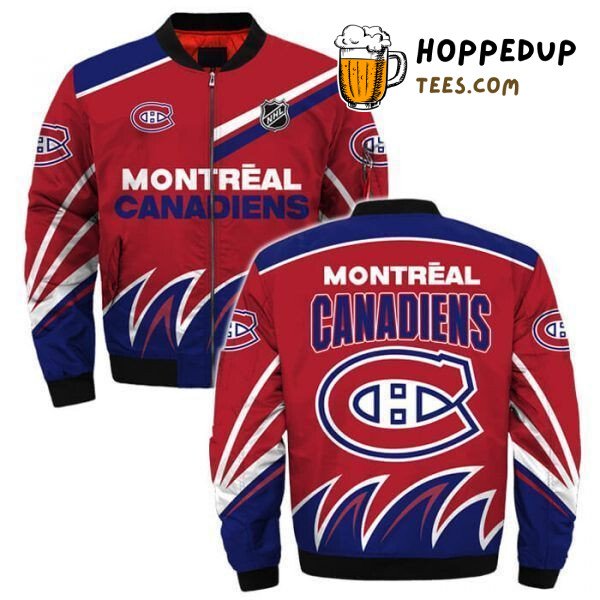 Montreal Canadiens NHL Bold Red Vintage Bomber Jacket Style