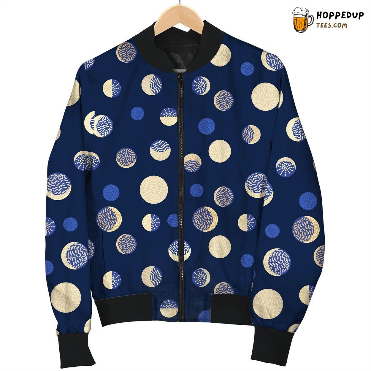 Moon Design Pattern Bomber Jacket