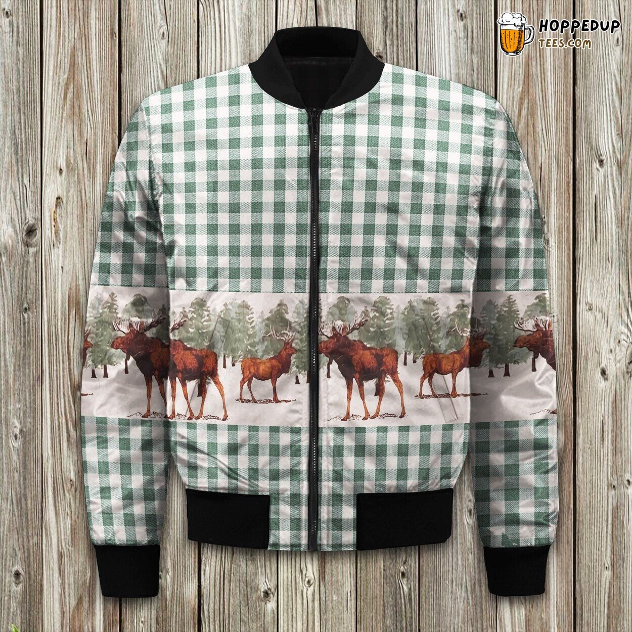Moose Creek Rustic Plaid Bomber Jacket