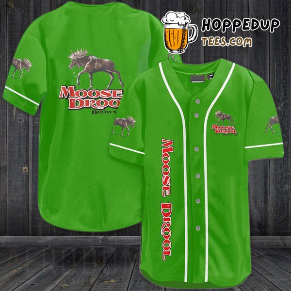Moose Drool Beer Light Green Themed Baseball Jersey Unique Design Edition