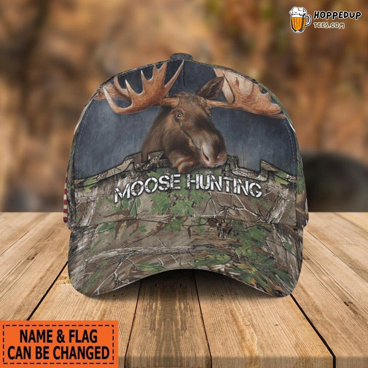 Moose Hunter Camo Name Personalized 3D Print Classic Hunting Baseball Cap