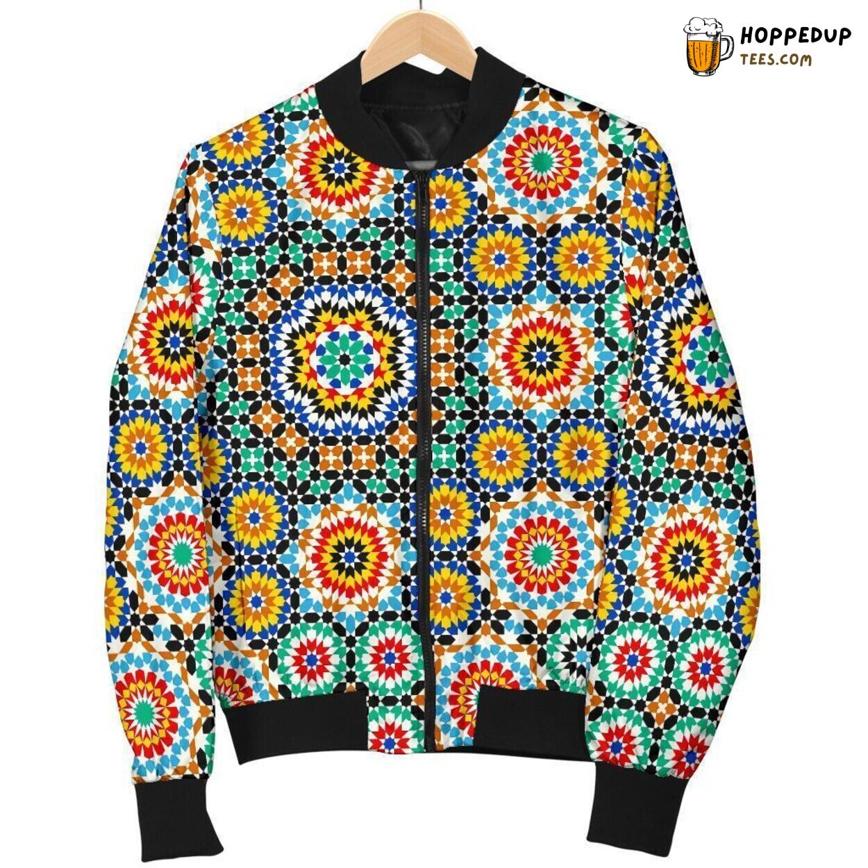 Mosaic Art in Vibrant Colors Men’s Bomber Jacket Distinct Pattern Design Mosaic Art in Vibrant Colors Men’s Bomber Jacket Distinct Pattern Design