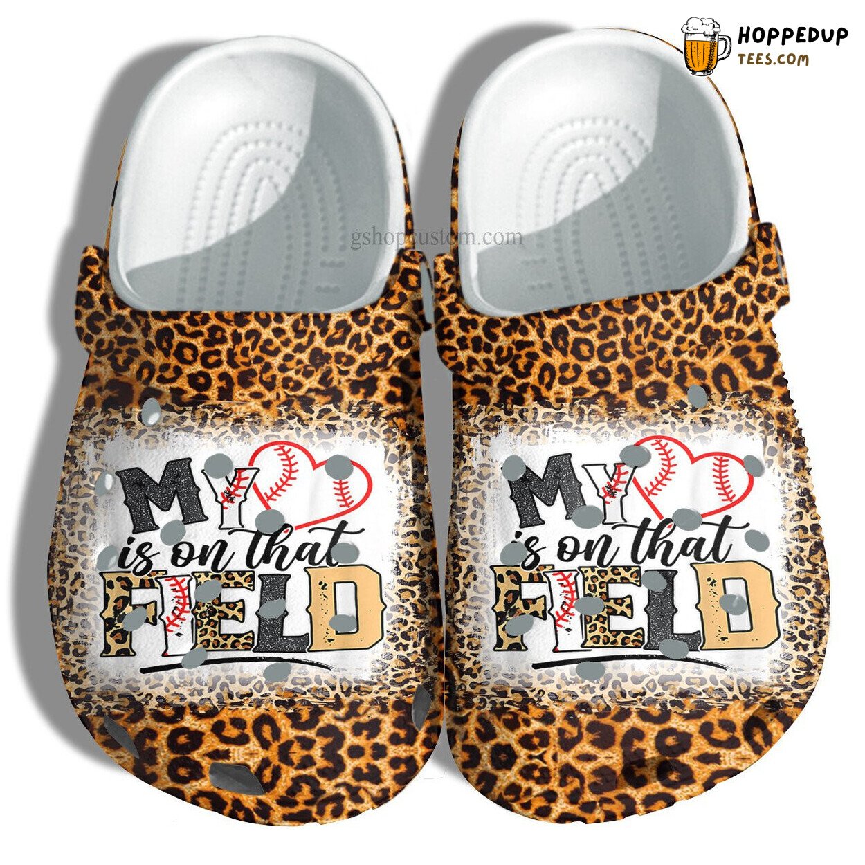 Mother Day Baseball Leopard Shoes Girl Mom Grandma Heart Field Design