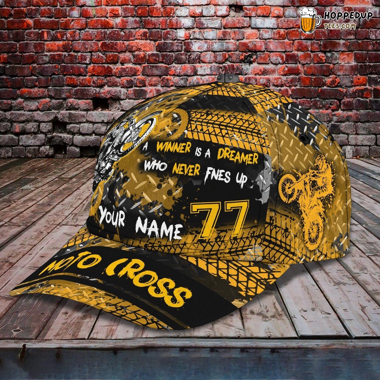 Motocross Classic 3D Cap Personalized Name Unique Premium Design Series