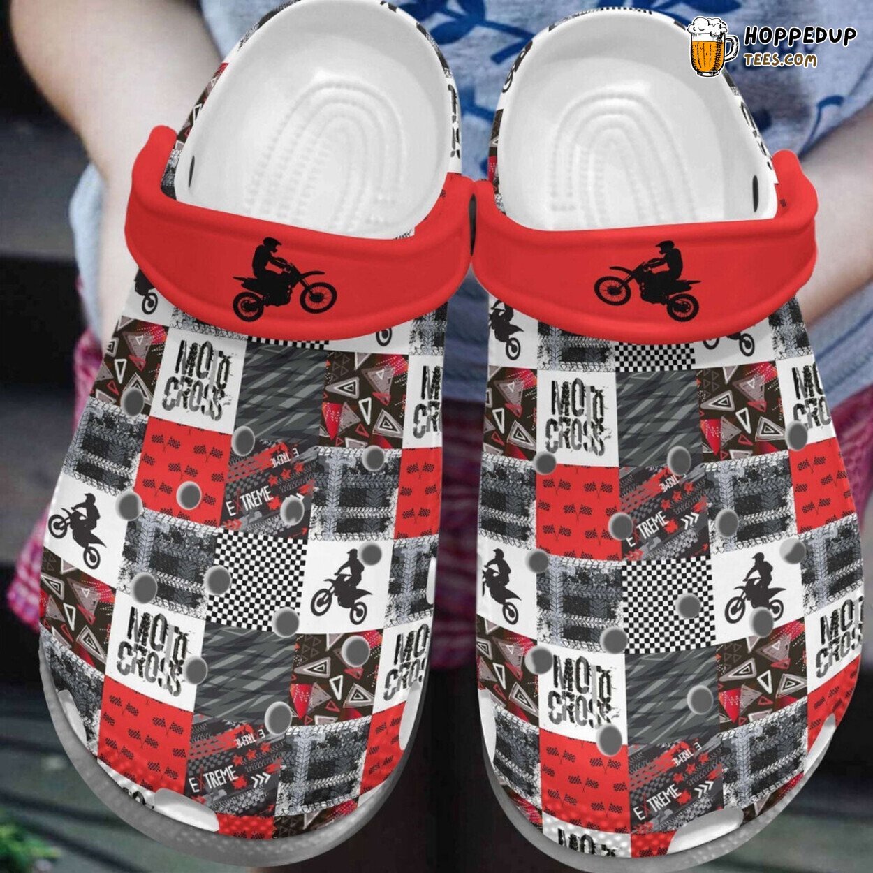 Motocross Lover Themed Comfortable Unique Rubber Clog Shoes Design