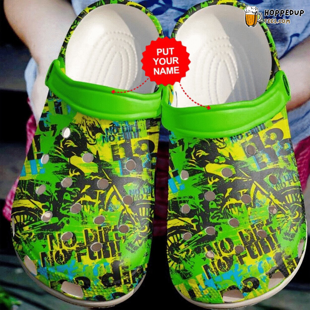 Motor Dirt Fun Theme Comfortable Unique Stylish Clog Shoes Design