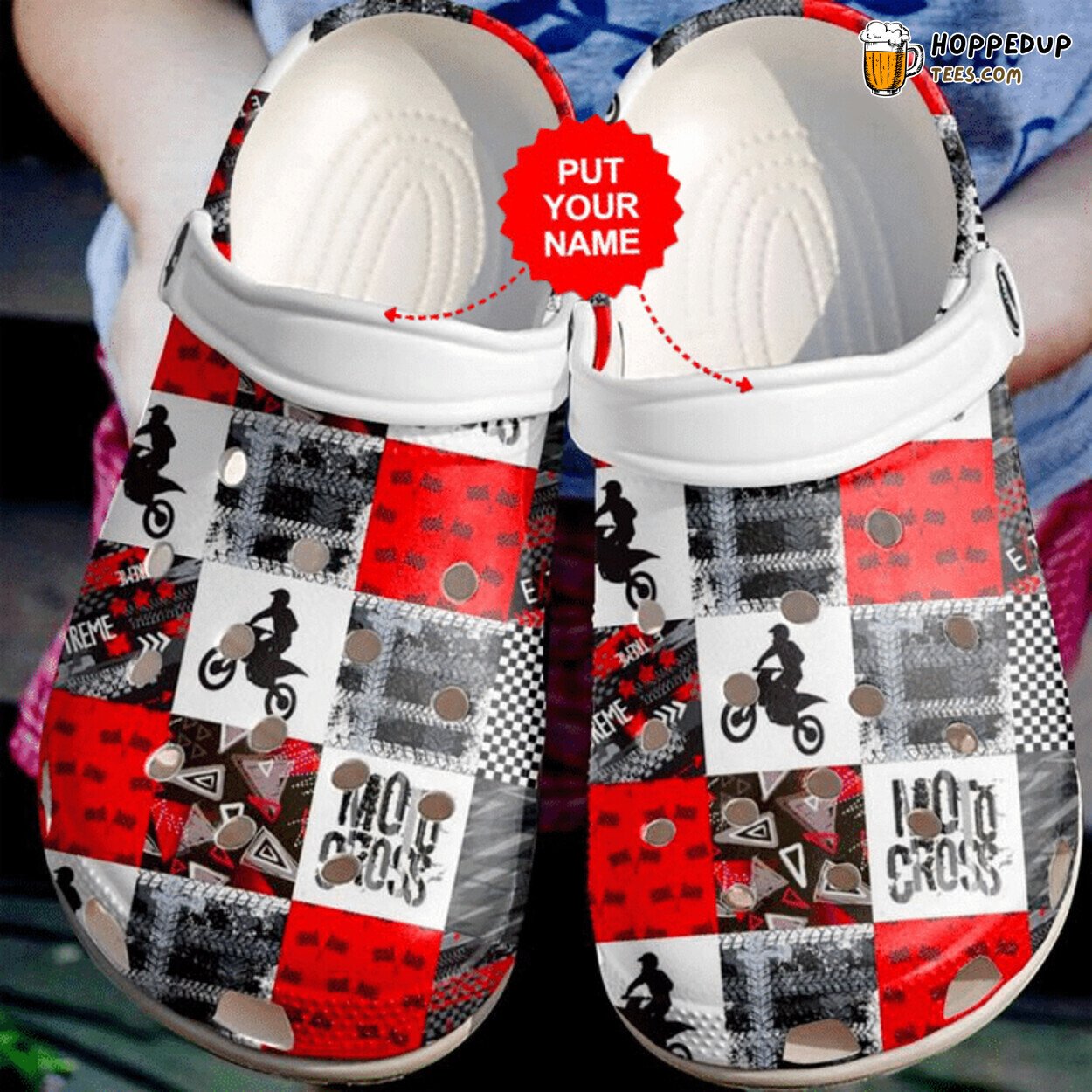 Motorcross Theme Durable Clog Shoes for Racing Enthusiasts Comfortable