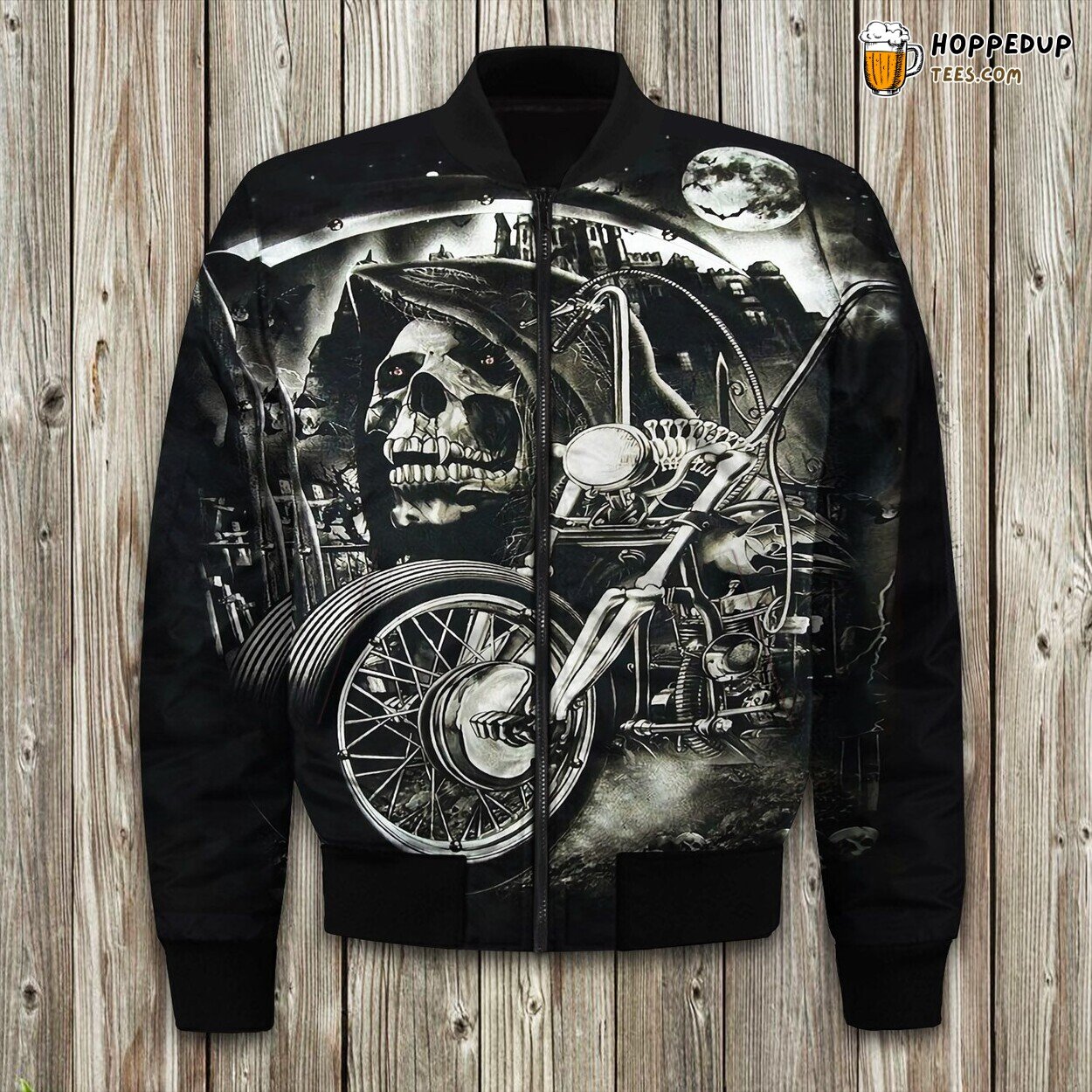 Motorcycle Skull Pr Bomber Jacket