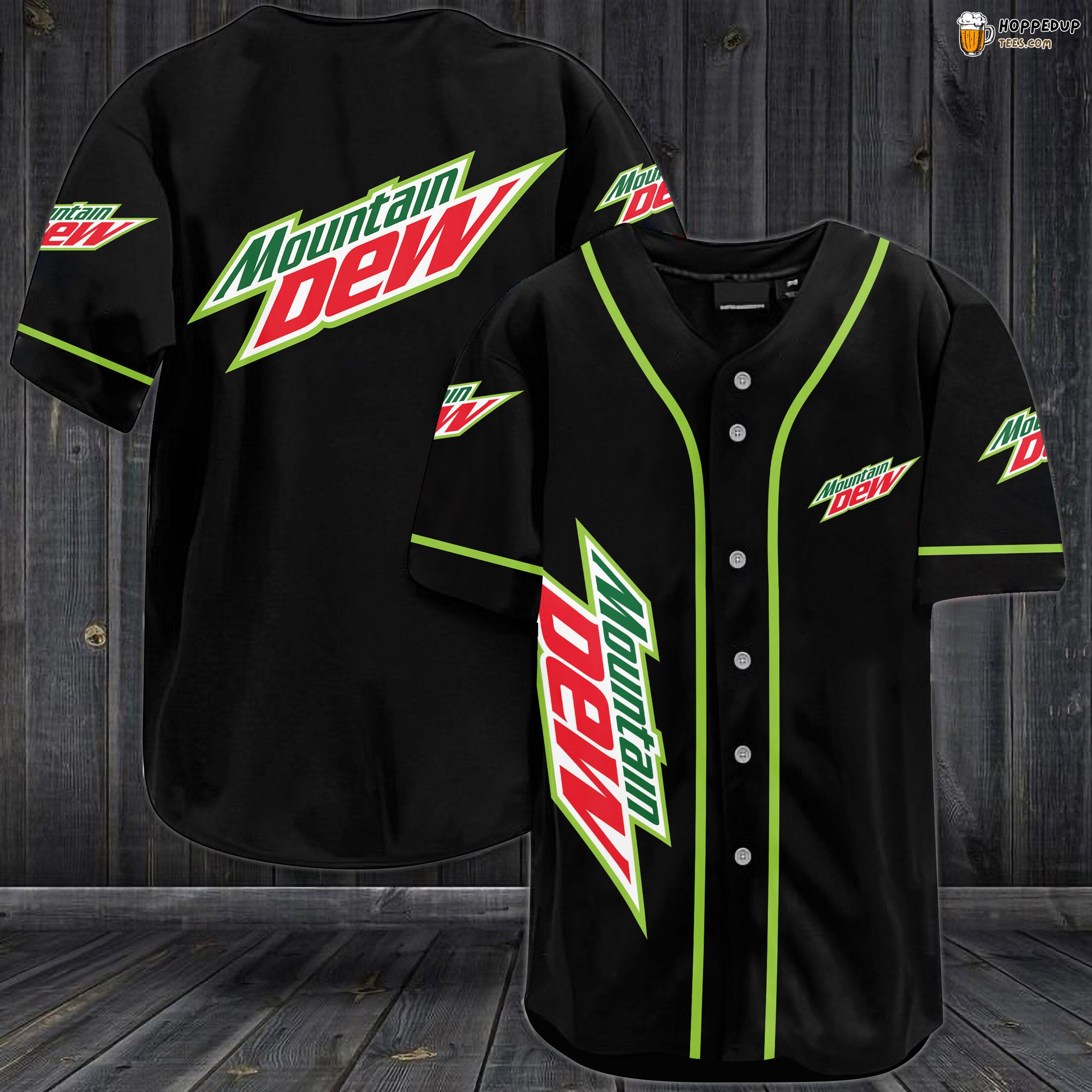 Mountain Dew Baseball Jersey Black Unisex Jersey Shirt