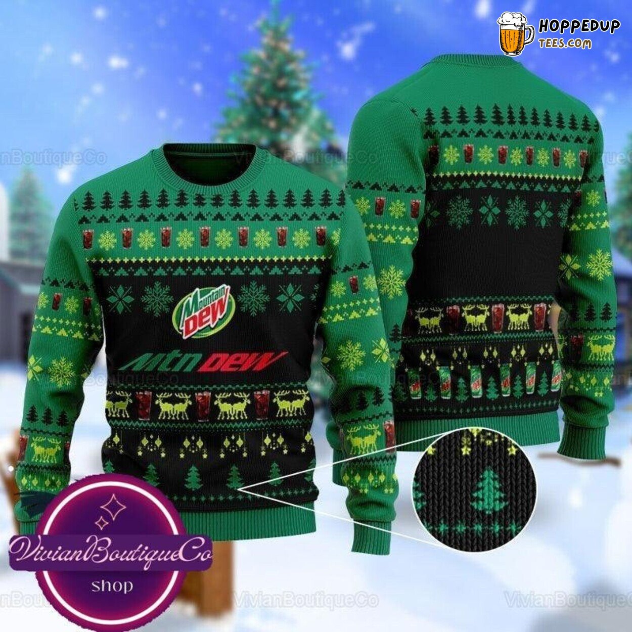 Mountain Dew Inspired Christmas Ugly Sweater Xmas Festive Unique Gift