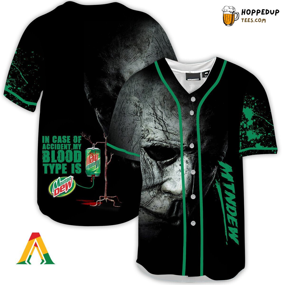 Mountain Dew Michael Myers Distinct Halloween Horror Baseball Jersey