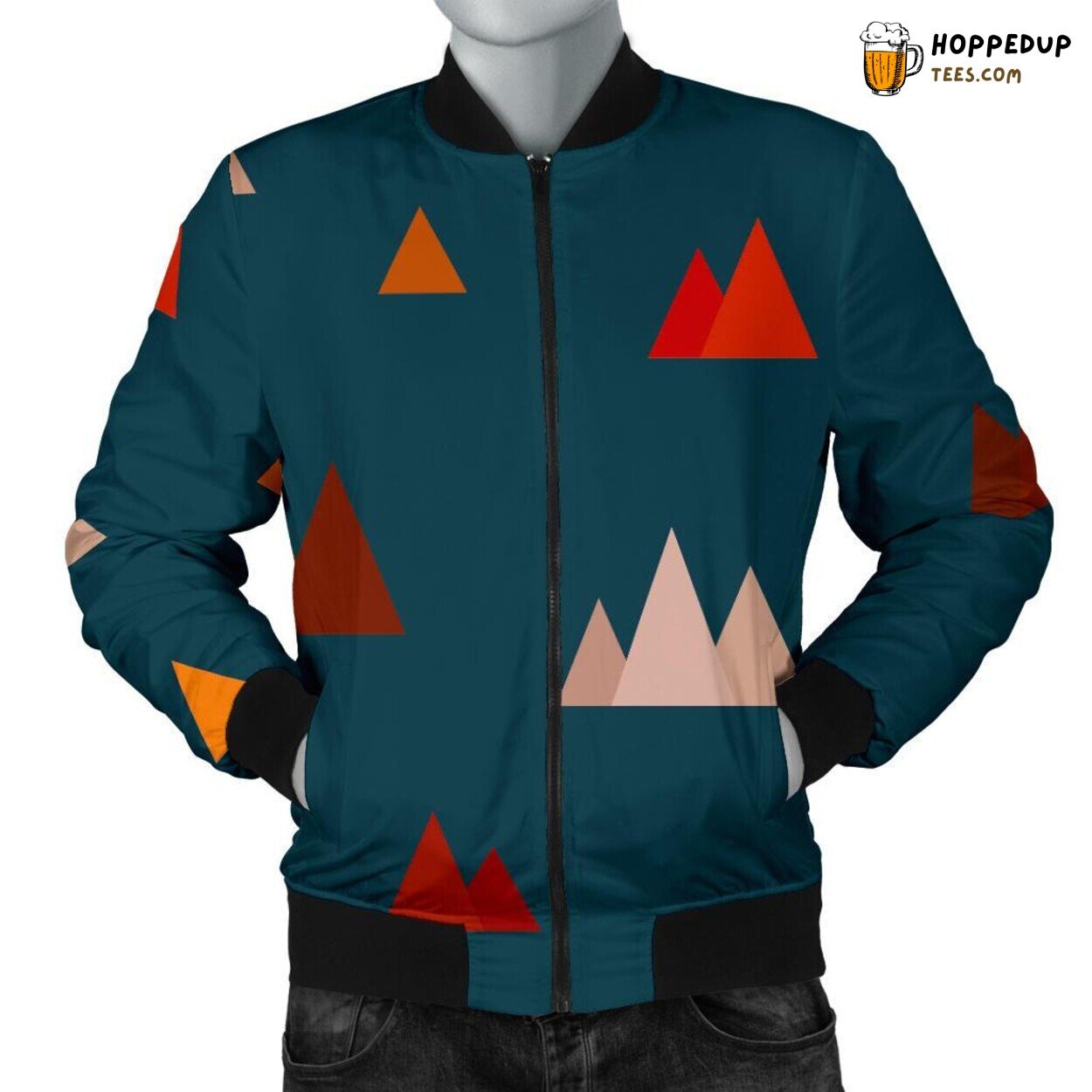 Mountain Essence Captured Men’s Bomber Jacket Unique Pattern Design Display