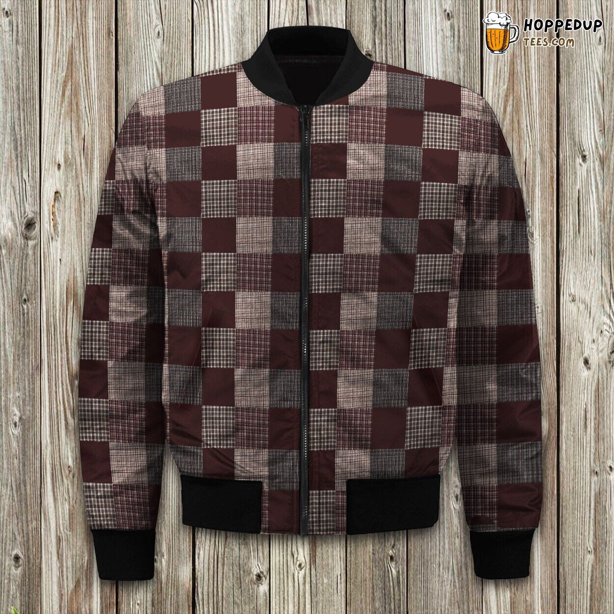 Mountain Ridge Bomber Winter Jacket Ridgecrest Unique Patchwork Design