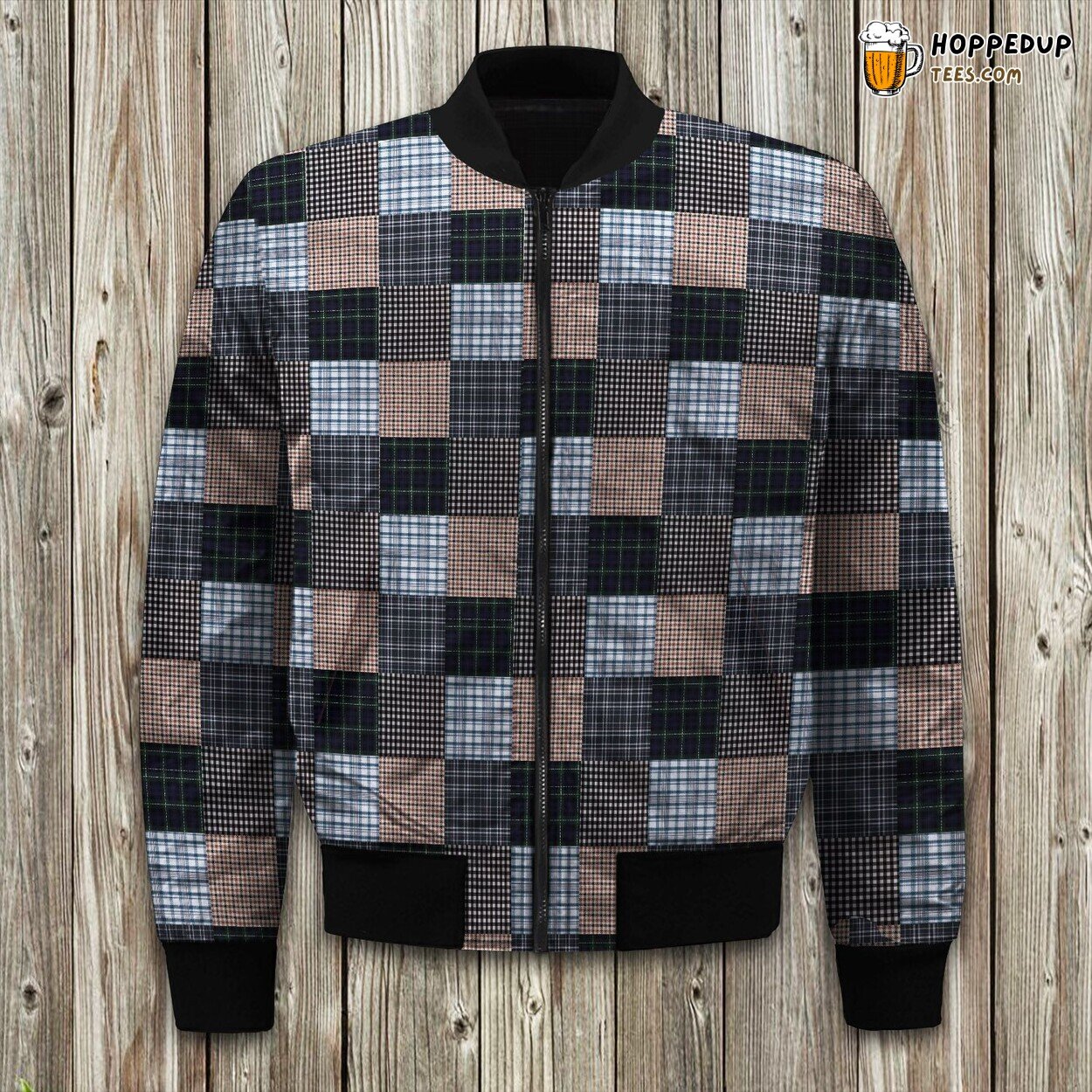 Mountain Ridgecrest Winter Bomber Jacket Stylish Patchwork Finish
