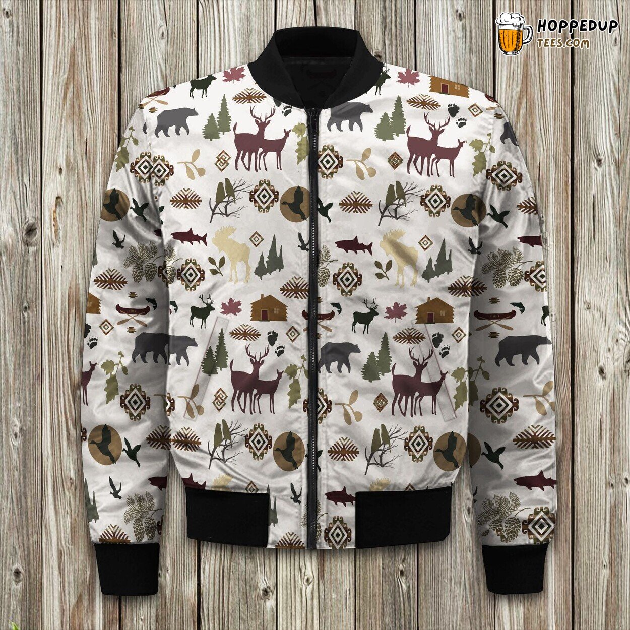 Mountainside Cabin Essence Winter Bomber Jacket Tailored Unique Elegance Design