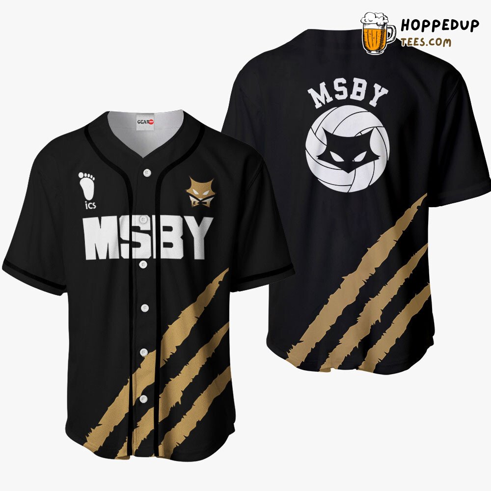 MSBY Distinctive Black Anime Collection Design Baseball Jersey Custom