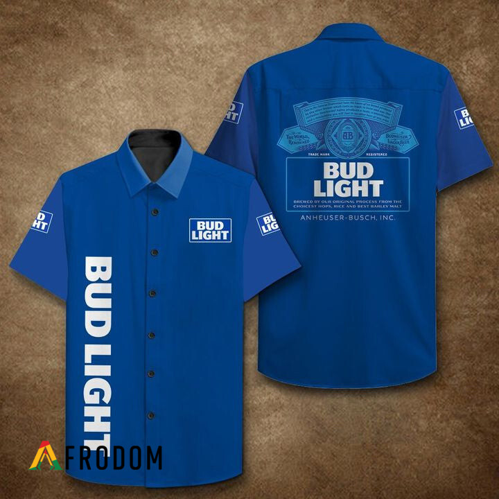 Multicolor Bud Light Beer Hawaii Button Shirt HU Multicolor Bud Light Beer Hawaii Button Shirt HU