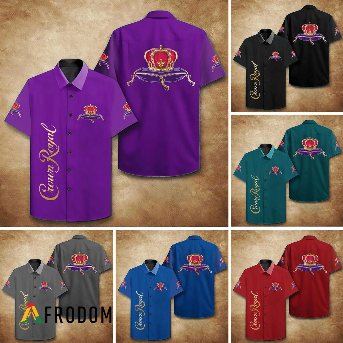 Multicolor Crown Royal Hawaii Button Shirt HU Multicolor Crown Royal Hawaii Button Shirt HU