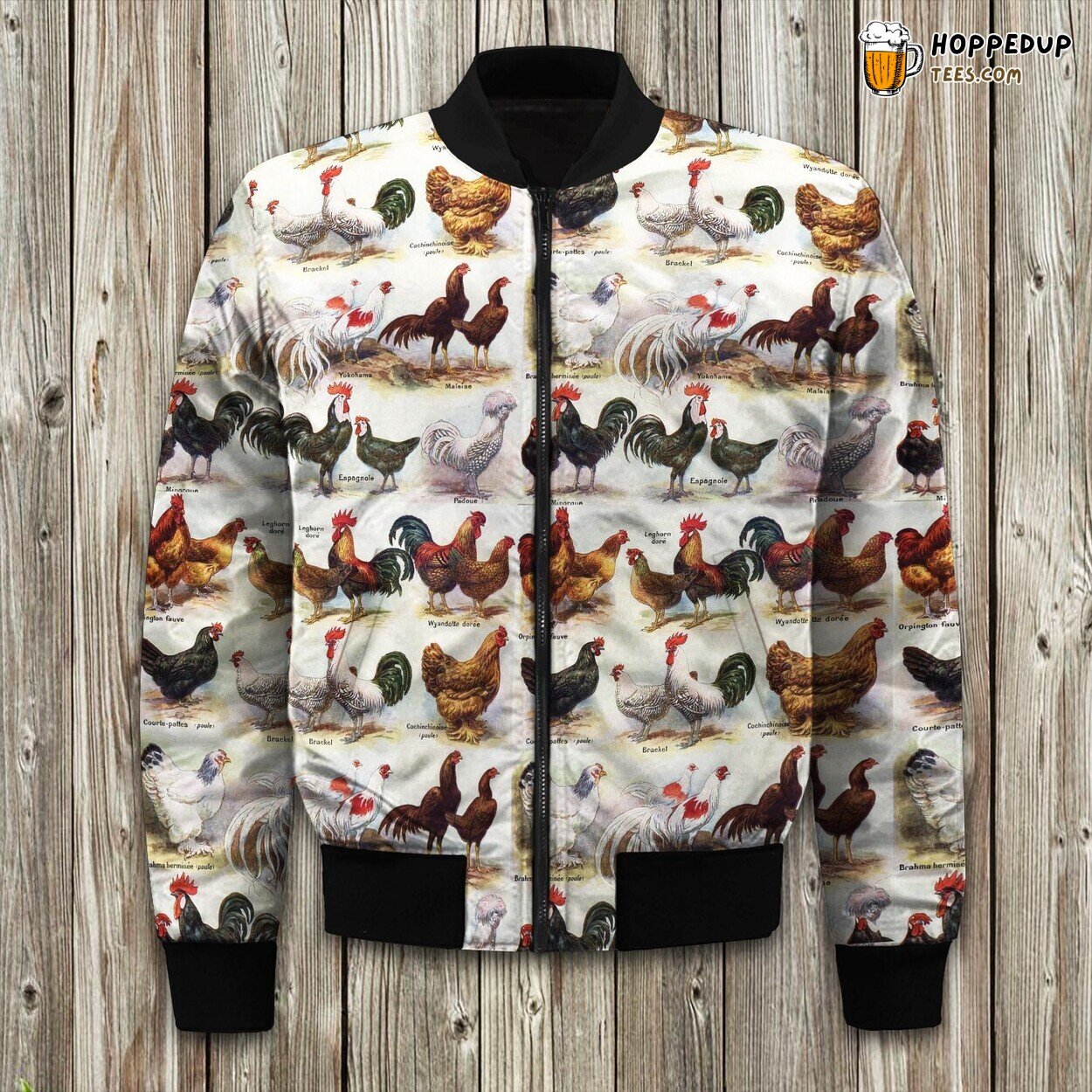 Multiple Chickens Art Winter Bomber Jacket Premium Padded Warmth Quality