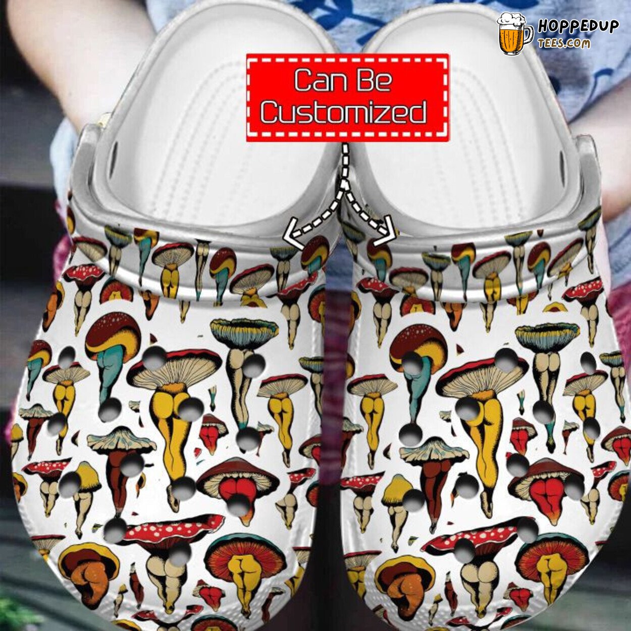 Mushroom Dancing Patterns Unique Stylish Comfortable Clog Shoes