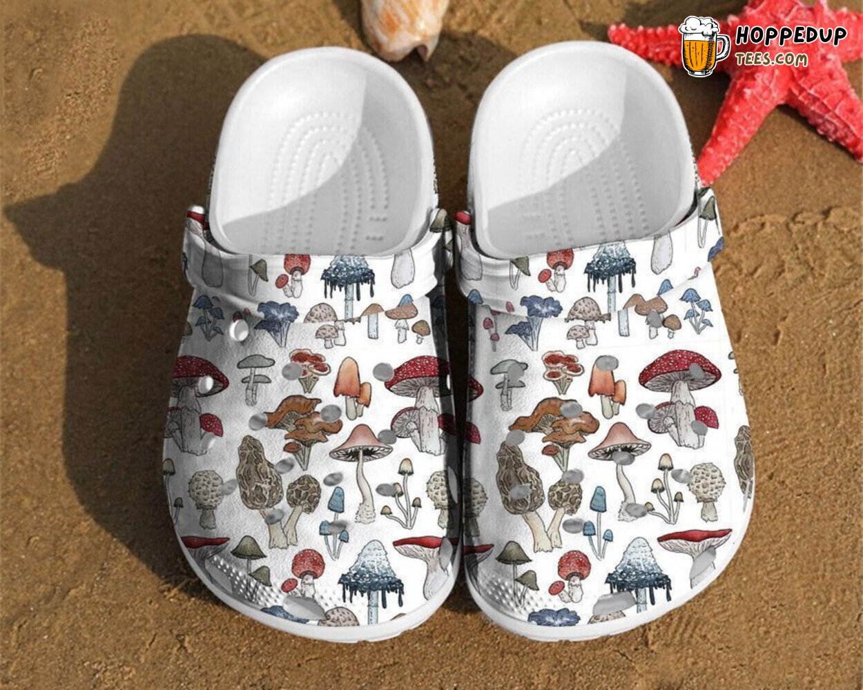 Mushroom Pattern Charms Lover Her Birthday Gift Comfortable Clogs