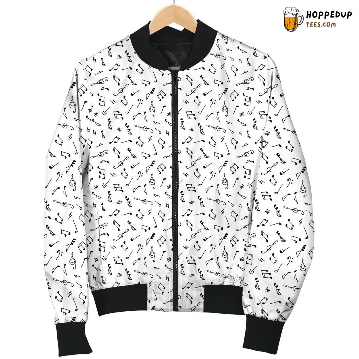 Music Note Symbols Seamless Bomber Jacket