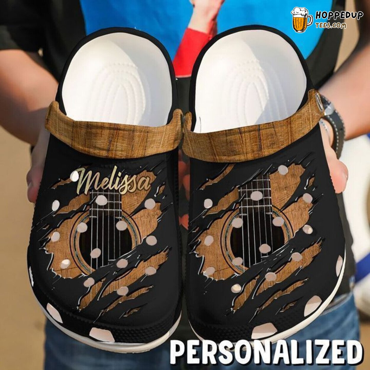 Music Personalized Guitar Crack Theme Classic Comfort Clogs Shoes