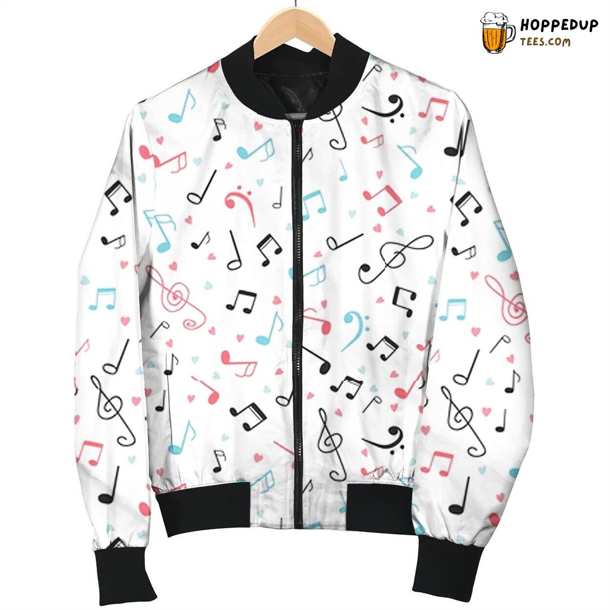 Music Symbols Color Pattern Bomber Jacket