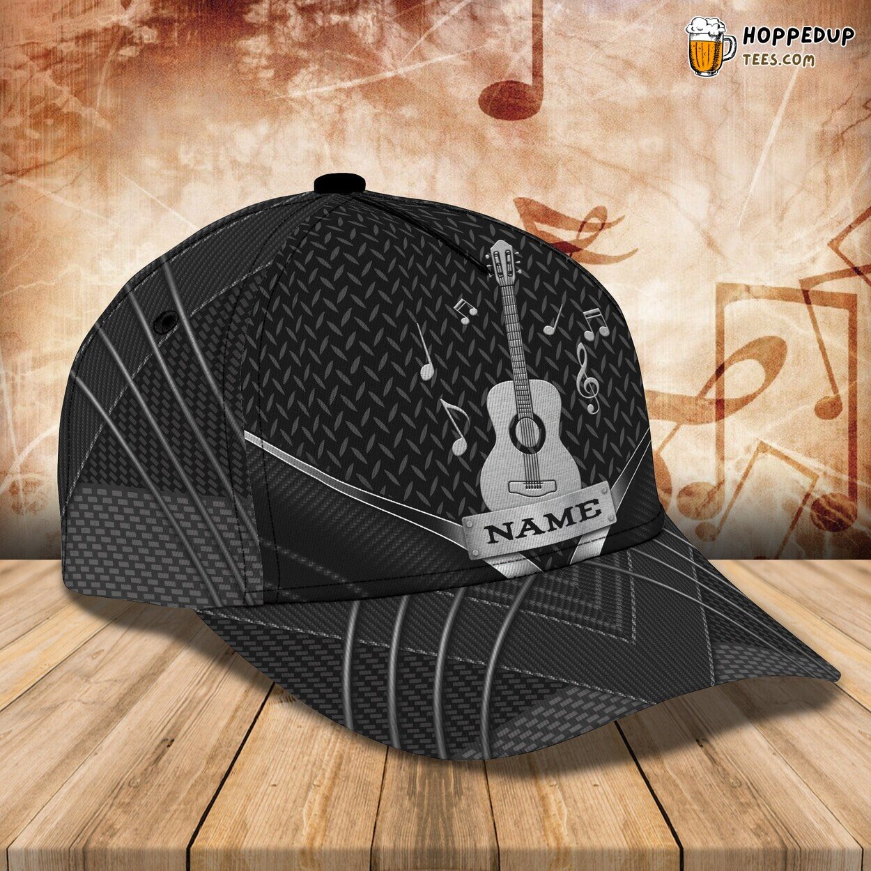 Musical Guitar 3D Classic Cap Personalized Name Unique Design Style