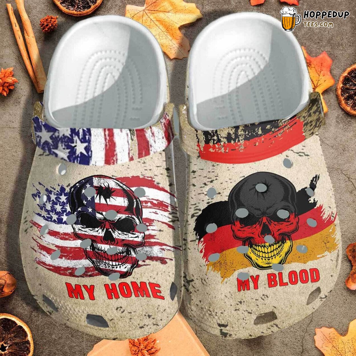 My Blood Germany Home USA Flag Custom Comfortable Clogs Shoes