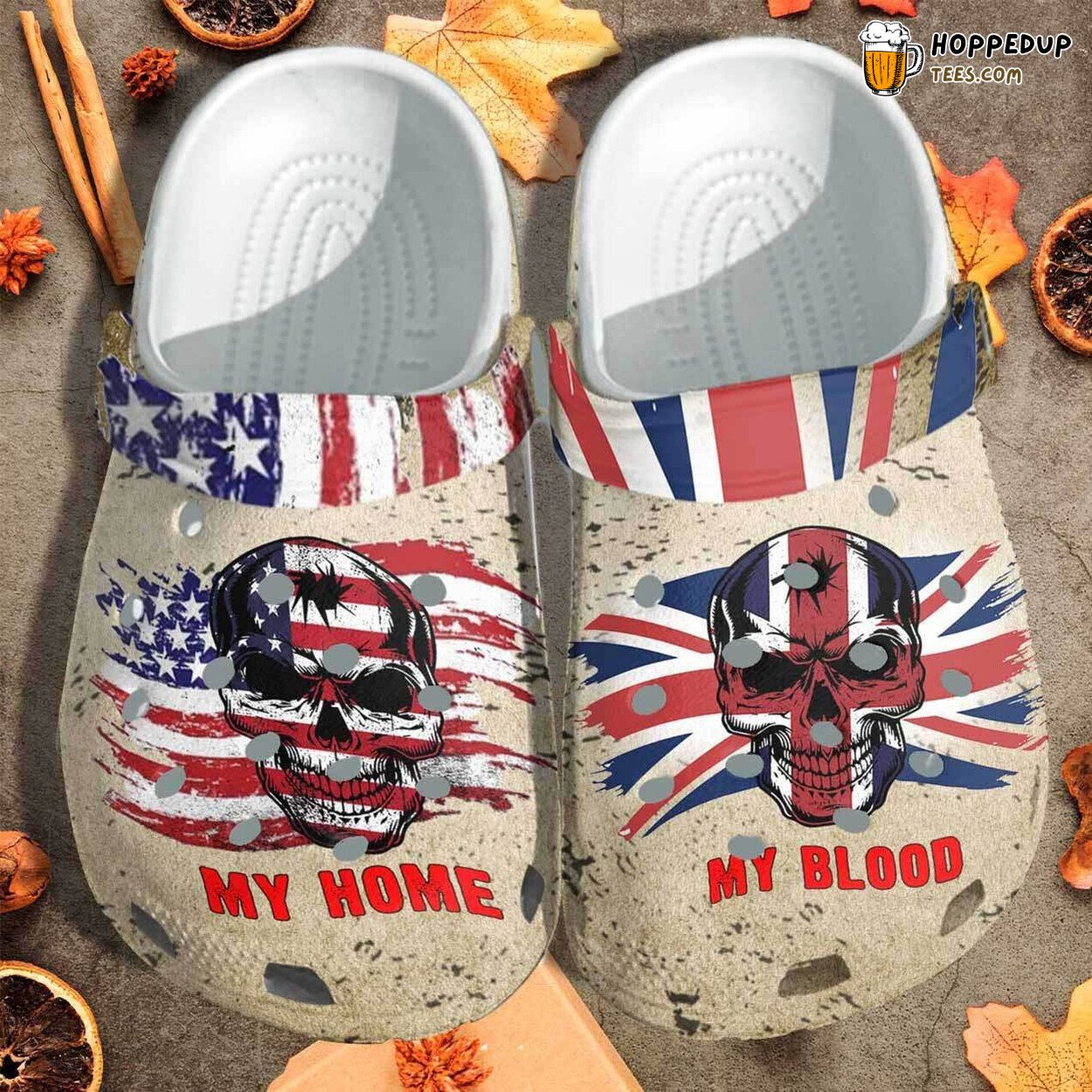 My Blood UK My Home USA Flag Custom Shoes Unique Patriotic Design