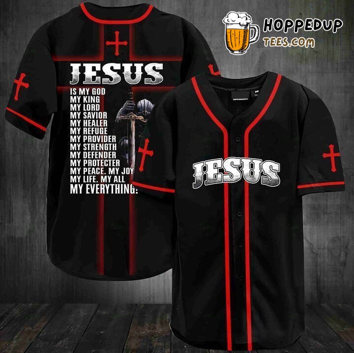 My Everything in Jesus God Life Essence Baseball Jersey Spiritual Anchor