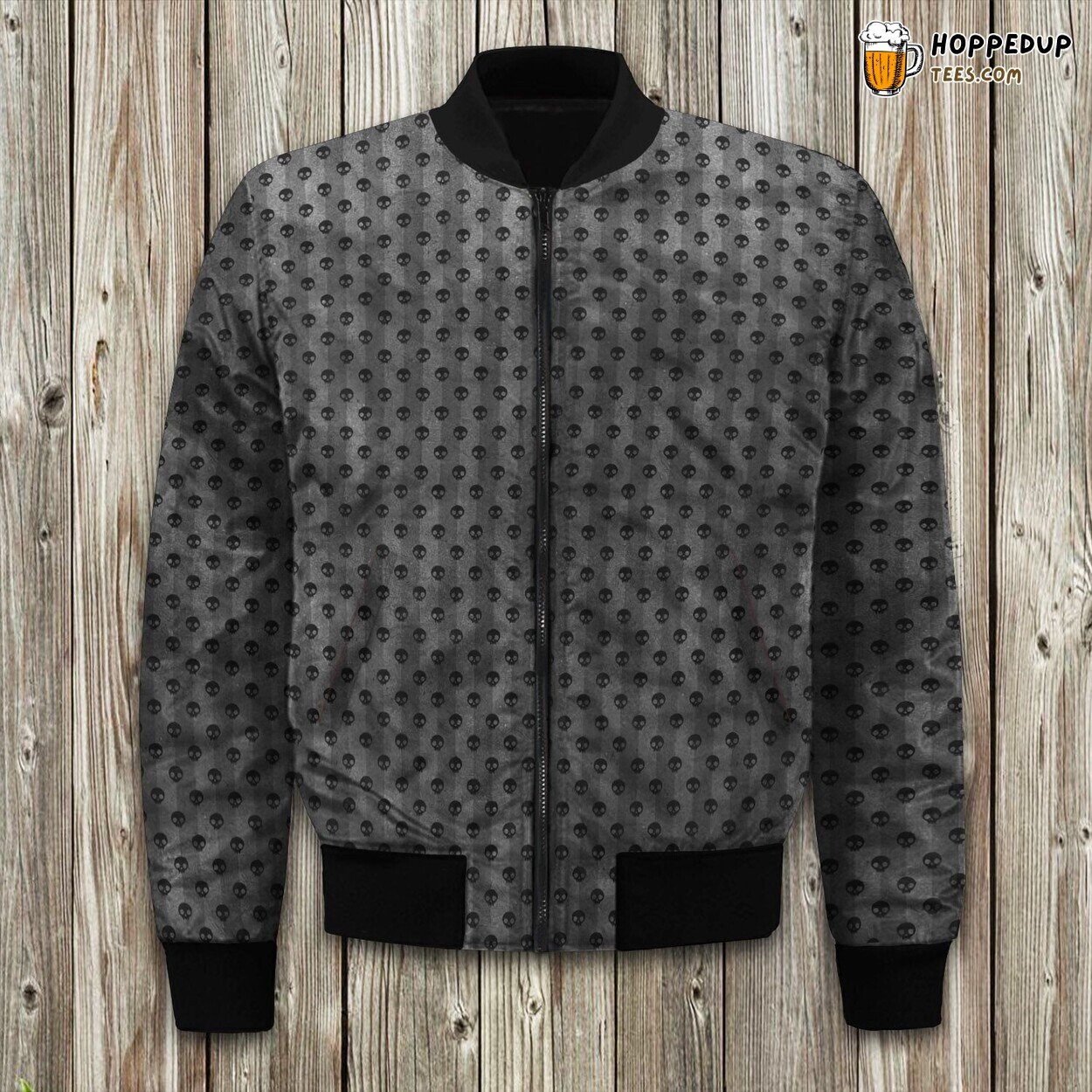 Mysterious Black Skulls Winter Bomber Jacket Tailored Unique Elegance Precision