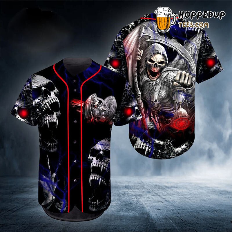 Mystic Nocturnal Death Skull 3D Print Baseball Tee Jersey Shirt Design