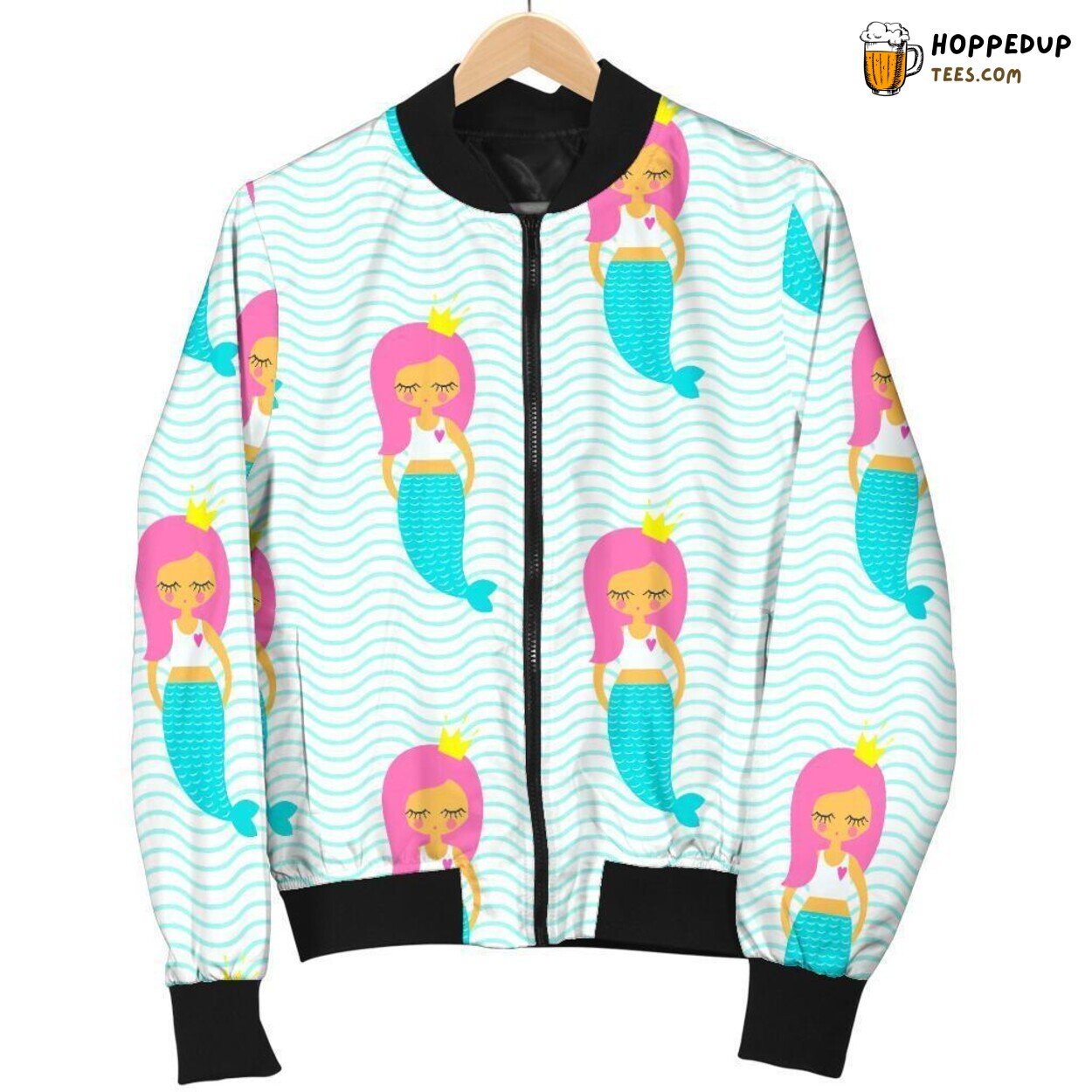Mythical Mermaid Inspiration Men’s Bomber Jacket Unique Pattern Design Art