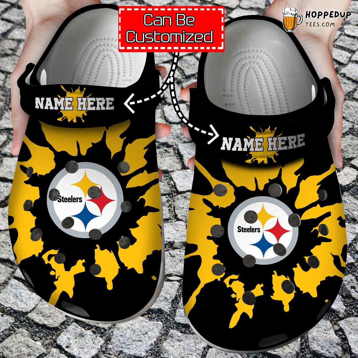 Name Logo Football Team Color Splash Personalized Comfortable Clogs