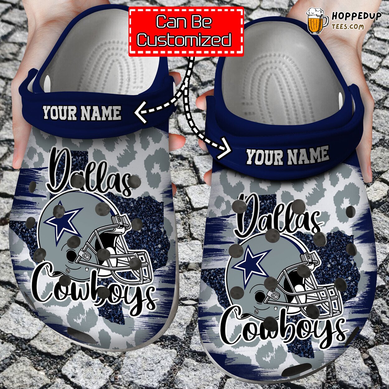Name Logo Team Football Cheetah Texas Personalized Clog Shoes