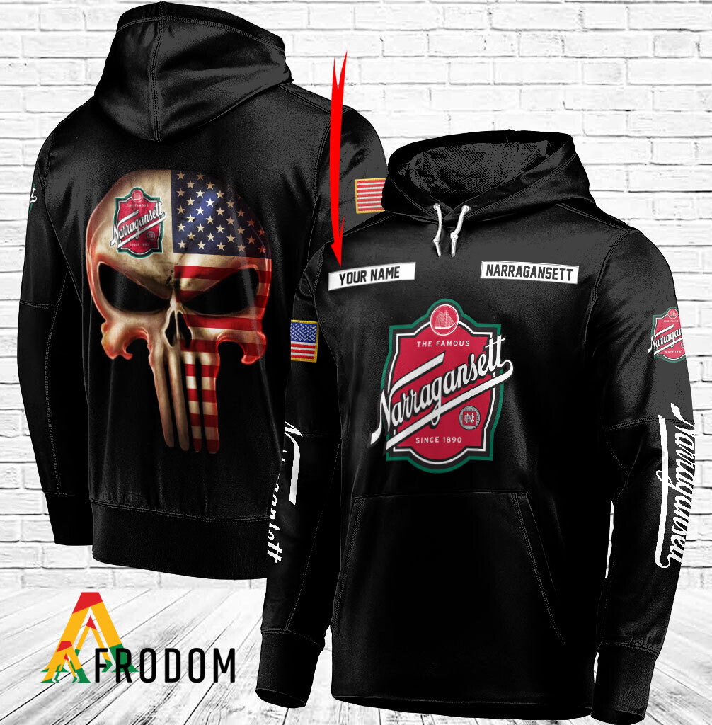 Narragansett Beer Personalized Skull Flag Hoodie HU